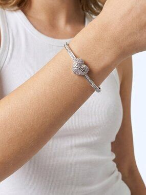 Juicy Couture Heart Silver Bangle Bracelet in Original Box